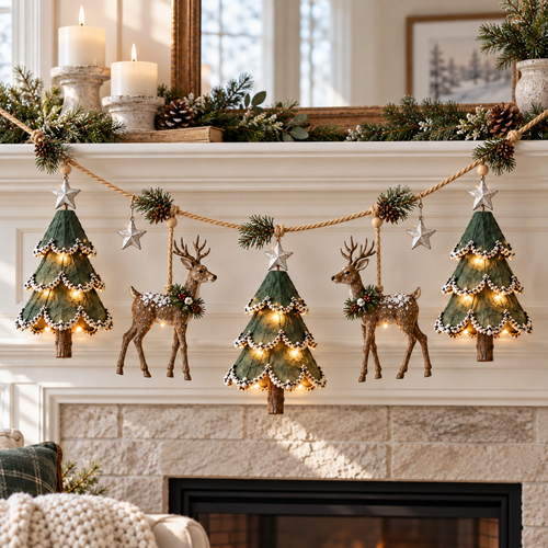 ✨🎄Lighted Woodland Christmas Garland