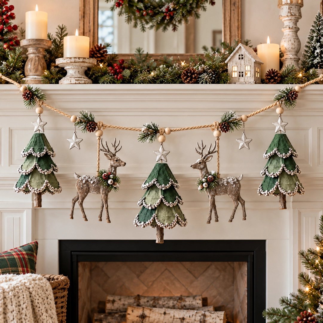 ✨🎄Lighted Woodland Christmas Garland