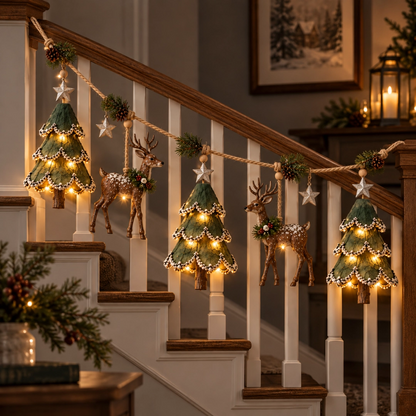 ✨🎄Lighted Woodland Christmas Garland