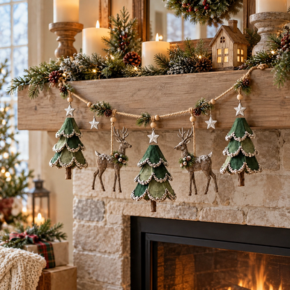 ✨🎄Lighted Woodland Christmas Garland