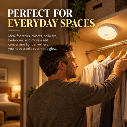 💡 LED USB Rechargeable Motion Sensor Night Light – Battery-Powered Wall Lamp for Hallway, Basement, Bathroom, Cabinet & Closet ✨
