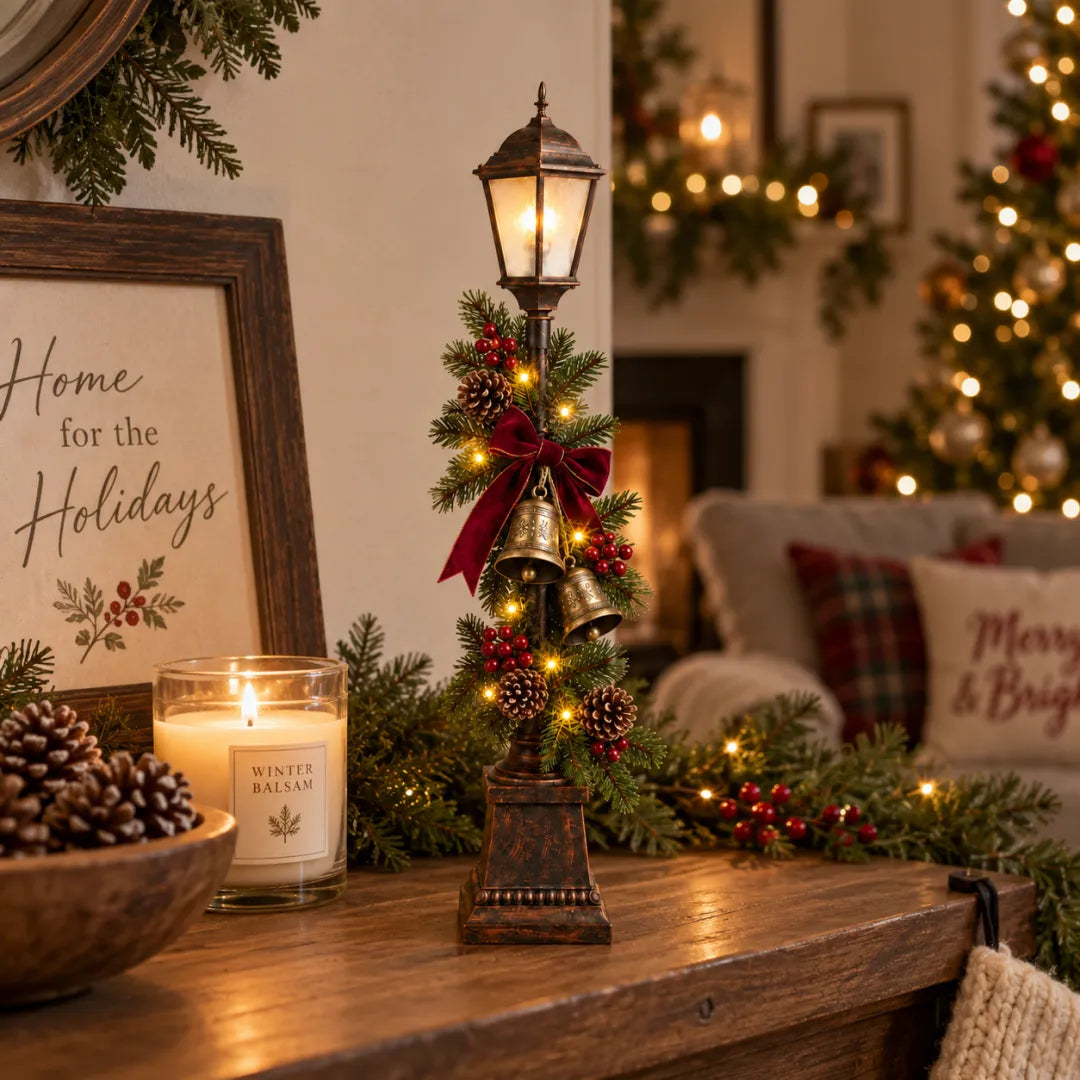 Old Christmas Streetlight – Lighted Tabletop Holiday Decor