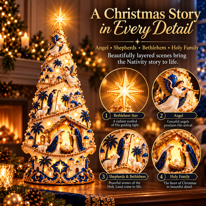 🔥Last Day 50% OFF-✨✝️ Bethlehem Nativity Light-Up Christmas Tree