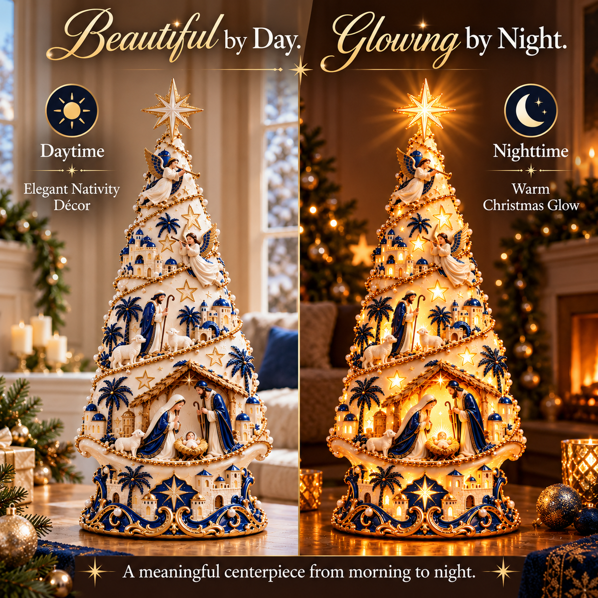 🔥Last Day 50% OFF-✨✝️ Bethlehem Nativity Light-Up Christmas Tree