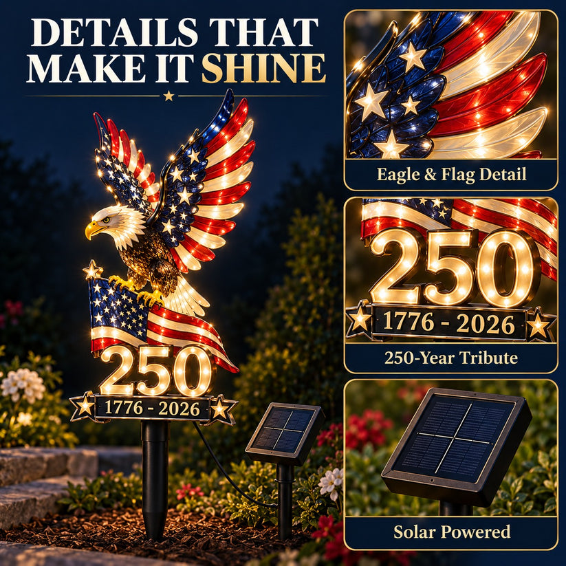 ✨ Last Day – 60% OFF!🇺🇸 🦅America 250 Eagle Solar Yard Light| 1776–2026
