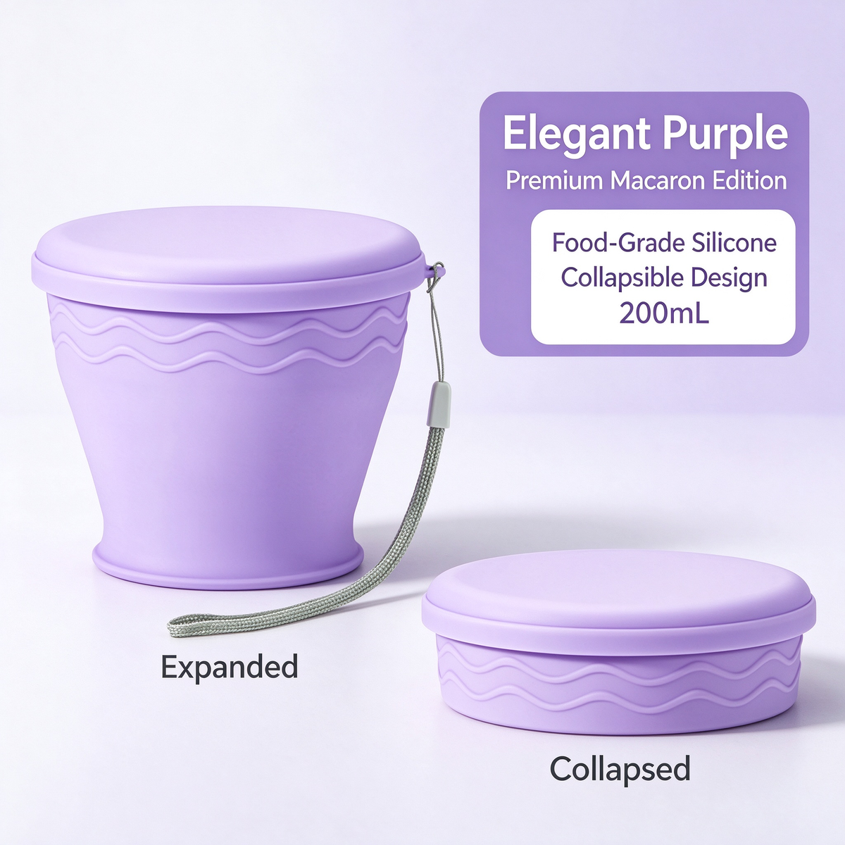 Upgraded Macaron-Style Collapsible Silicone Cup