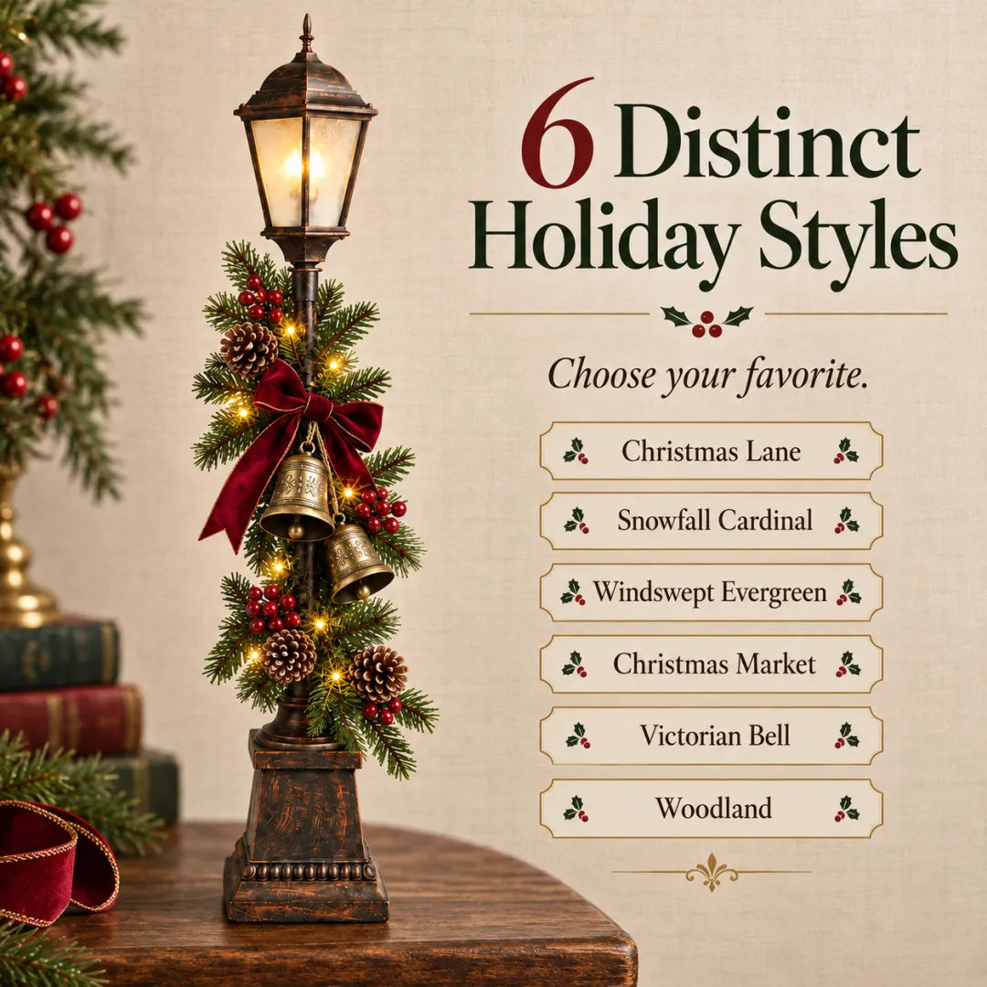 Old Christmas Streetlight – Lighted Tabletop Holiday Decor