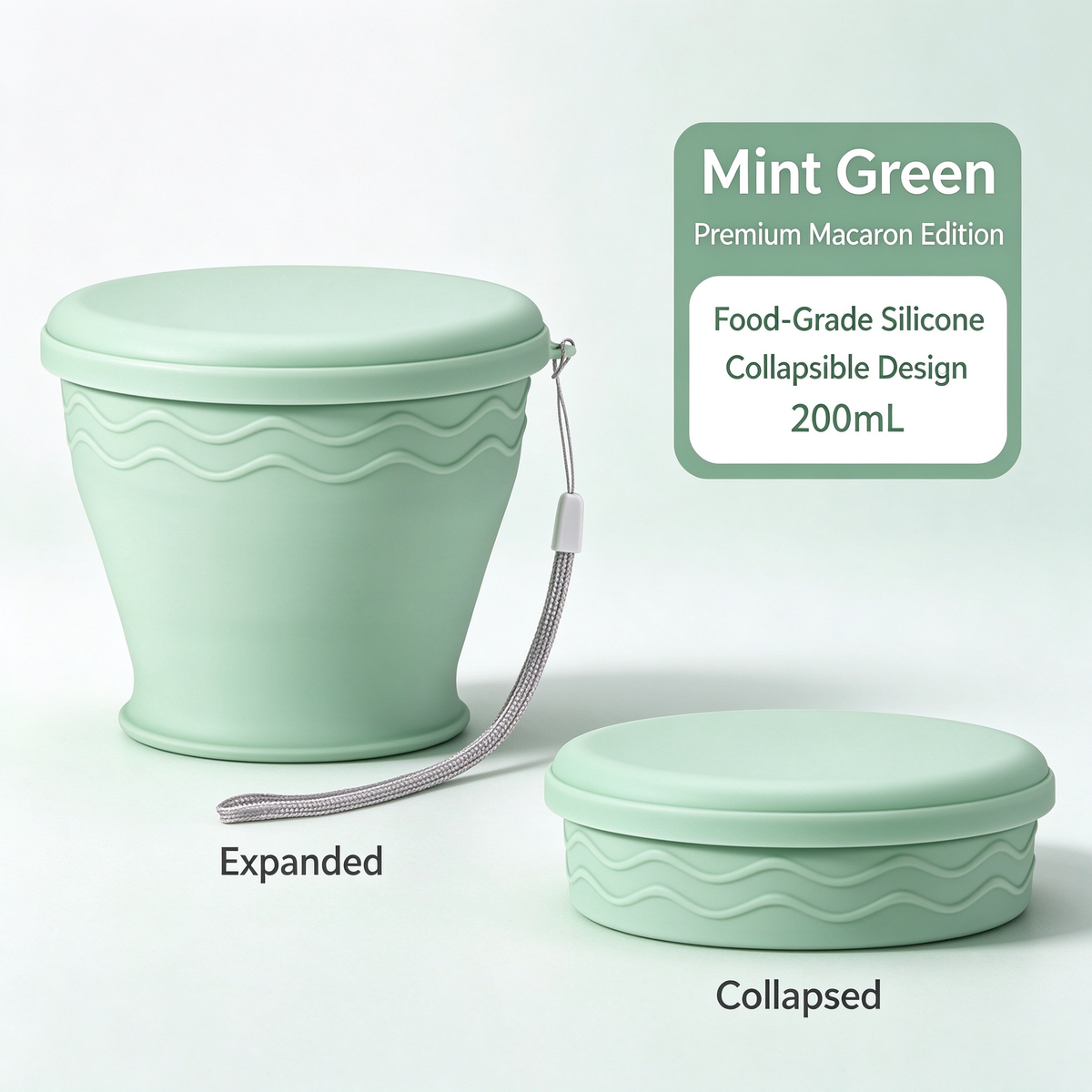 Upgraded Macaron-Style Collapsible Silicone Cup