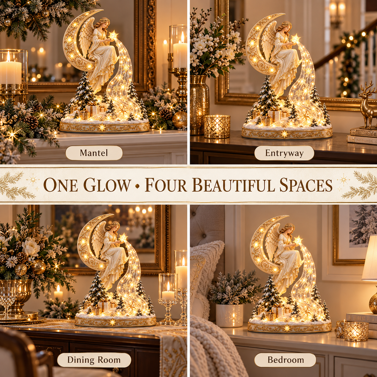✨ Angel’s Cascade of Stars™ – Lighted Christmas Tabletop Decoration