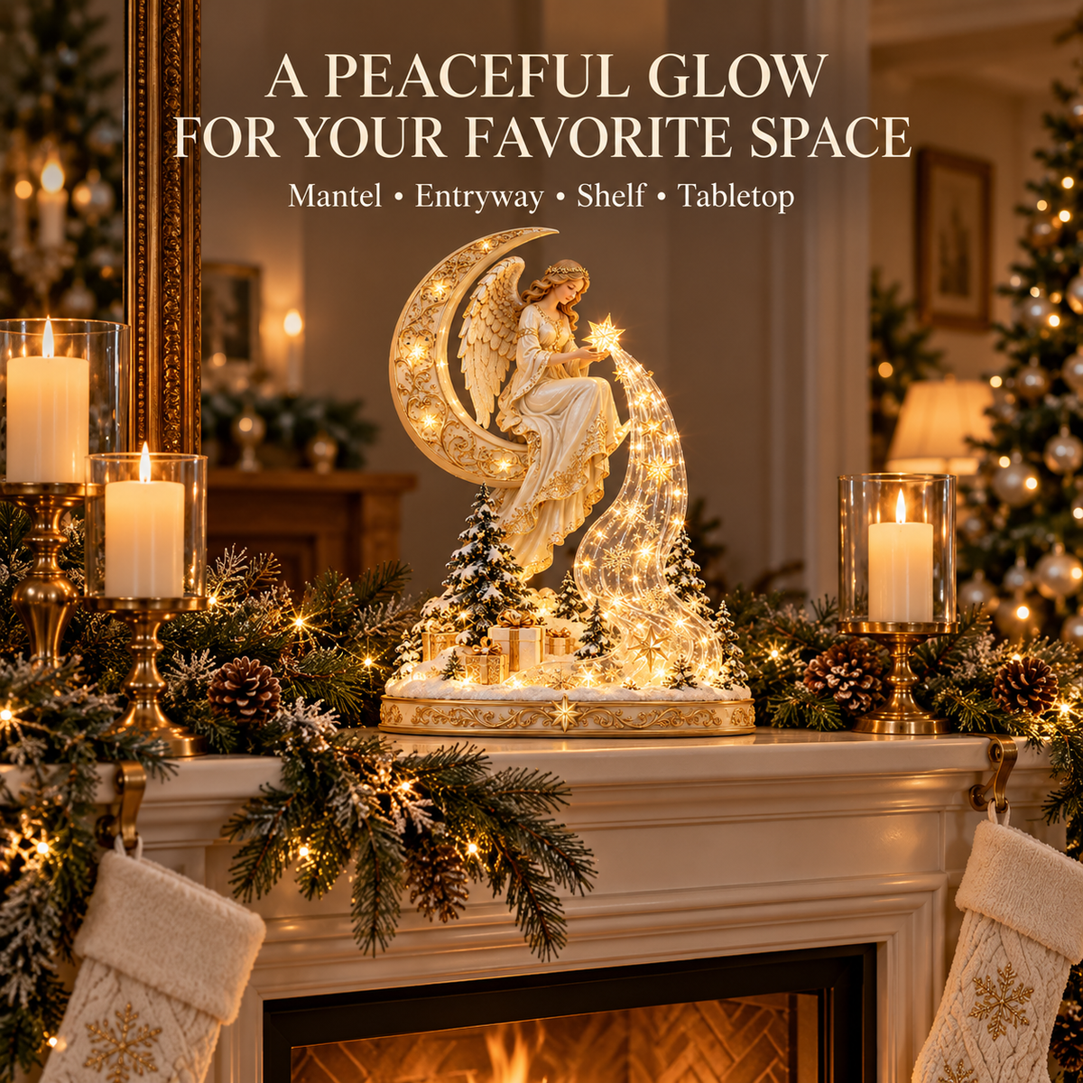 ✨ Angel’s Cascade of Stars™ – Lighted Christmas Tabletop Decoration