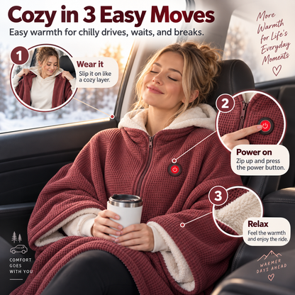 🔥 Wearable Heated Blanket – Stay Warm, Keep Your Hands Free