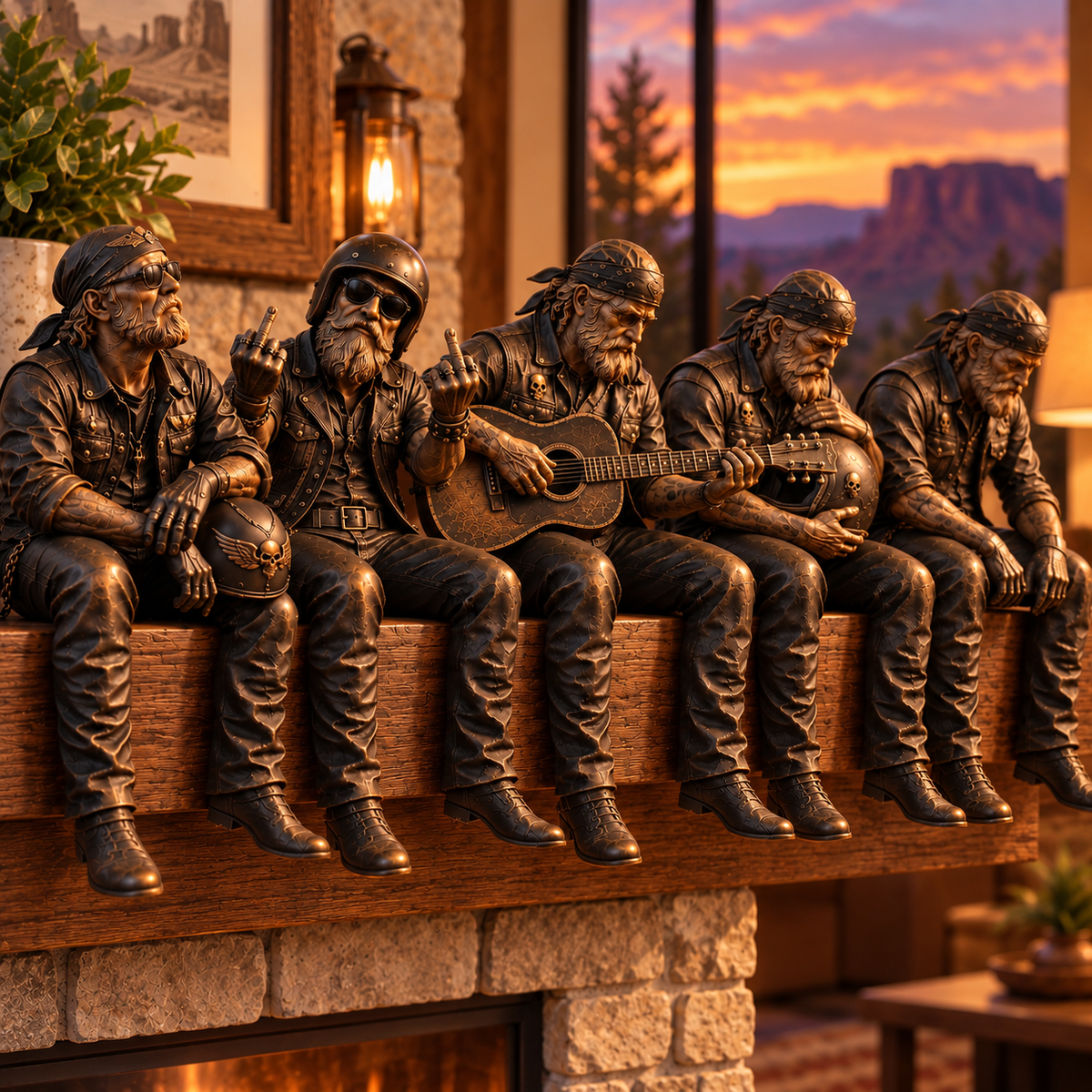 Old Biker Soul five-piece shelf sitter collection