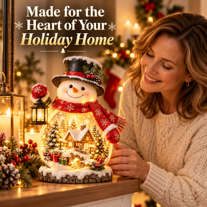 ✨ Christmas Village Snowman Glow – Lighted Holiday Tabletop Decor