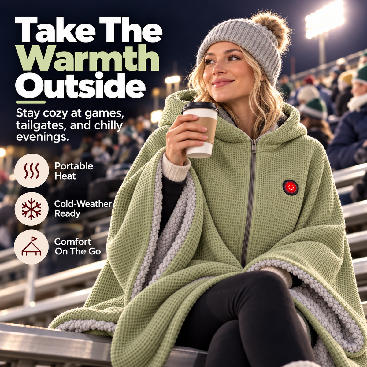 🔥 Wearable Heated Blanket – Stay Warm, Keep Your Hands Free