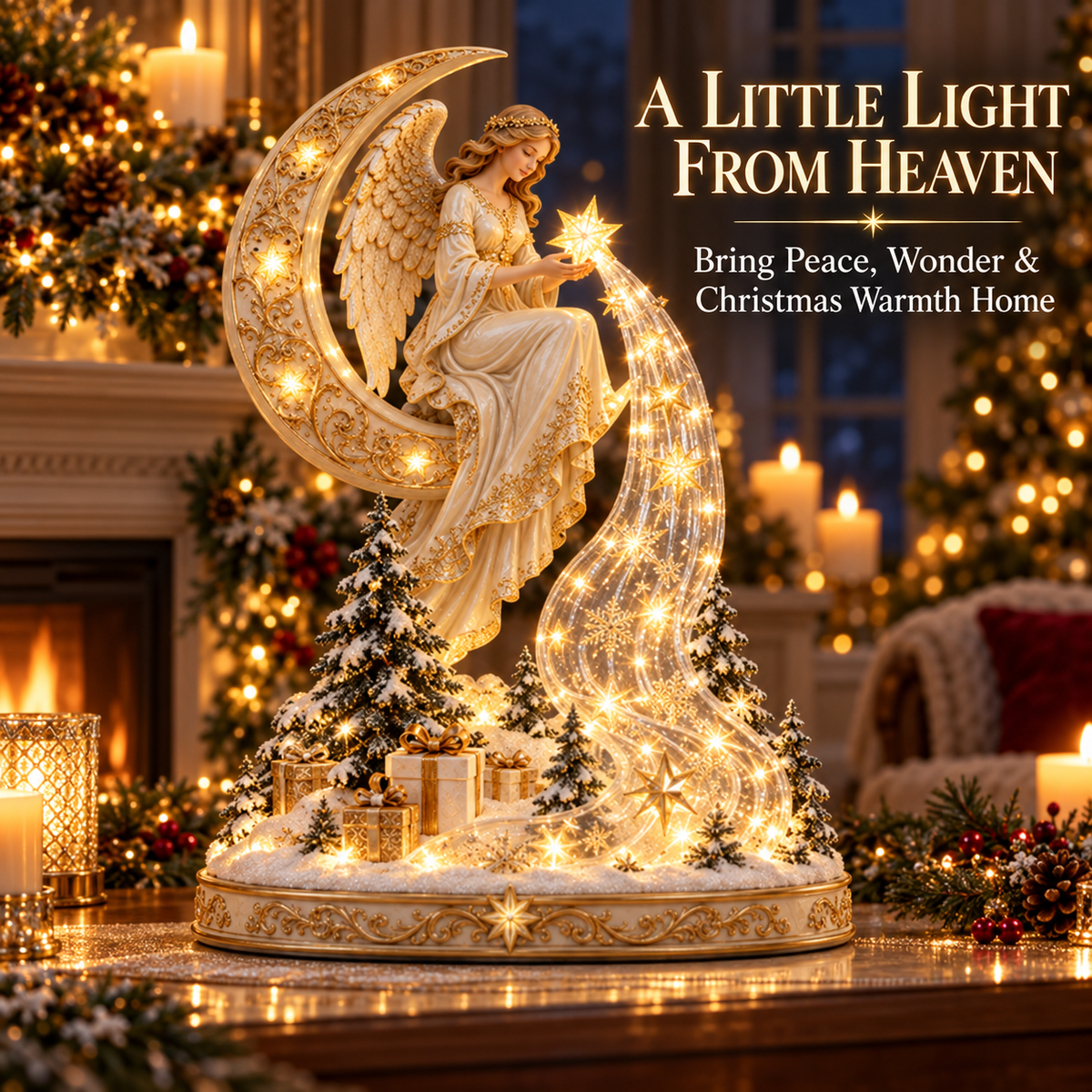 ✨ Angel’s Cascade of Stars™ – Lighted Christmas Tabletop Decoration