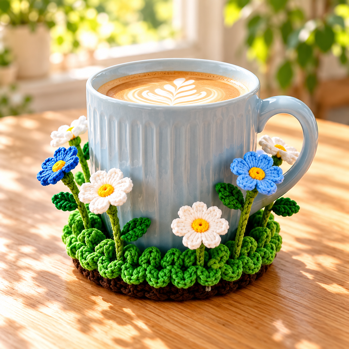 🌸 Blooming Garden Crochet Coaster Collection | 3D Floral Mug Mat & Cozy Table Décor