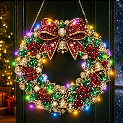 LED Christmas-Themed DIY Pearl and Diamond Painting（With string lights）
