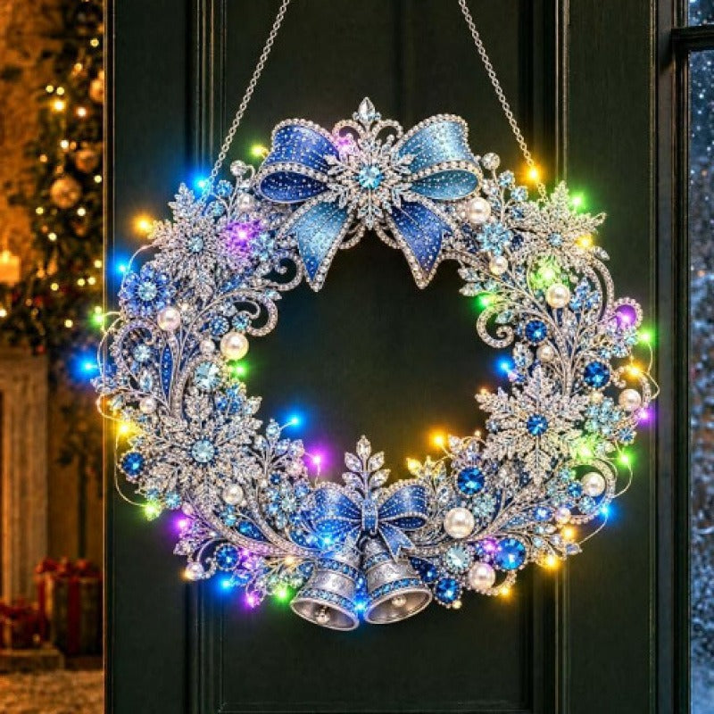 LED Christmas-Themed DIY Pearl and Diamond Painting（With string lights）