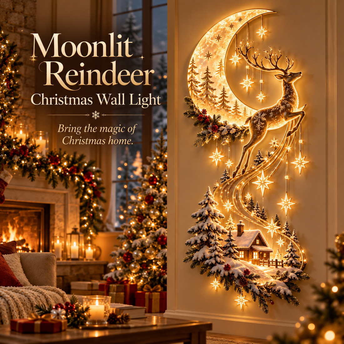 ✨ Last Day – 60% OFF!🌙 Reindeer Under the Stars™