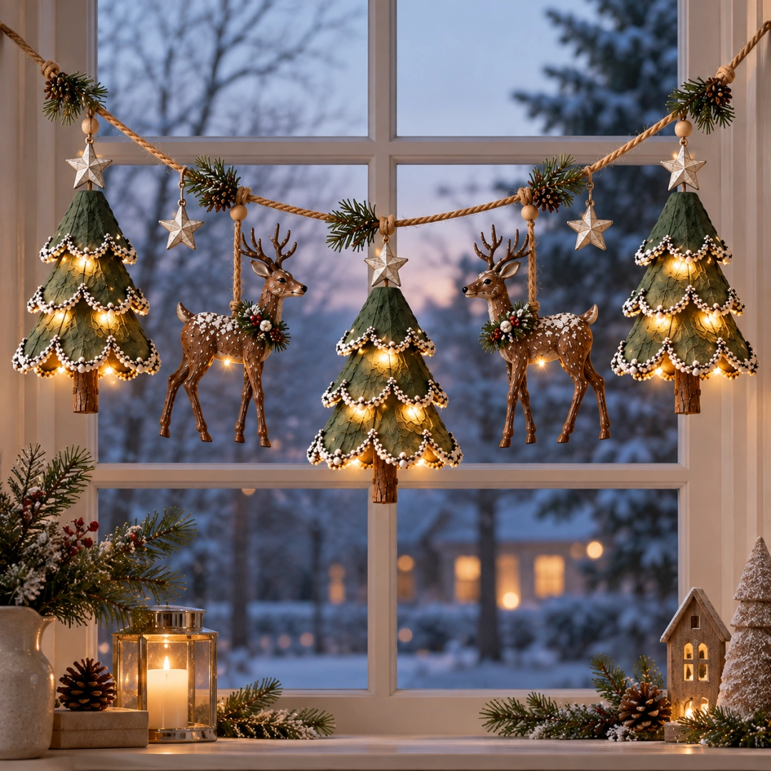 ✨🎄Lighted Woodland Christmas Garland