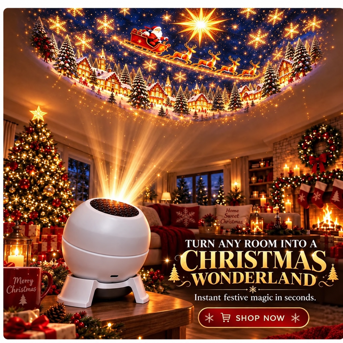 Turn Any Room Into a Christmas Wonderland – Holiday Projection Night Light