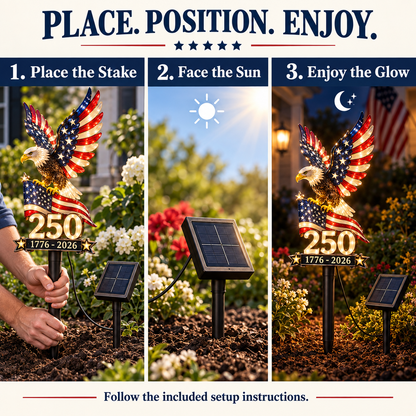 ✨ Last Day – 60% OFF!🇺🇸 🦅America 250 Eagle Solar Yard Light| 1776–2026
