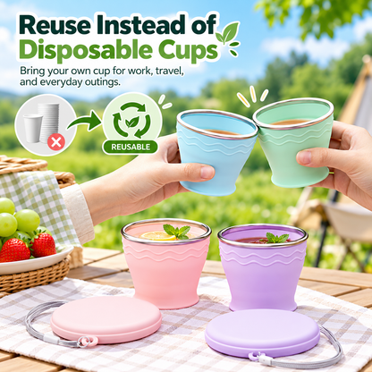 Upgraded Macaron-Style Collapsible Silicone Cup